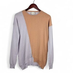 Alysi Crème Italian Wool Cashmere Blend Women’s Knit Sweater Small Minimalistic